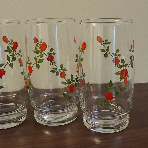 Vintage tall juice glass set - Picture 4 of 8